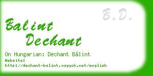 balint dechant business card